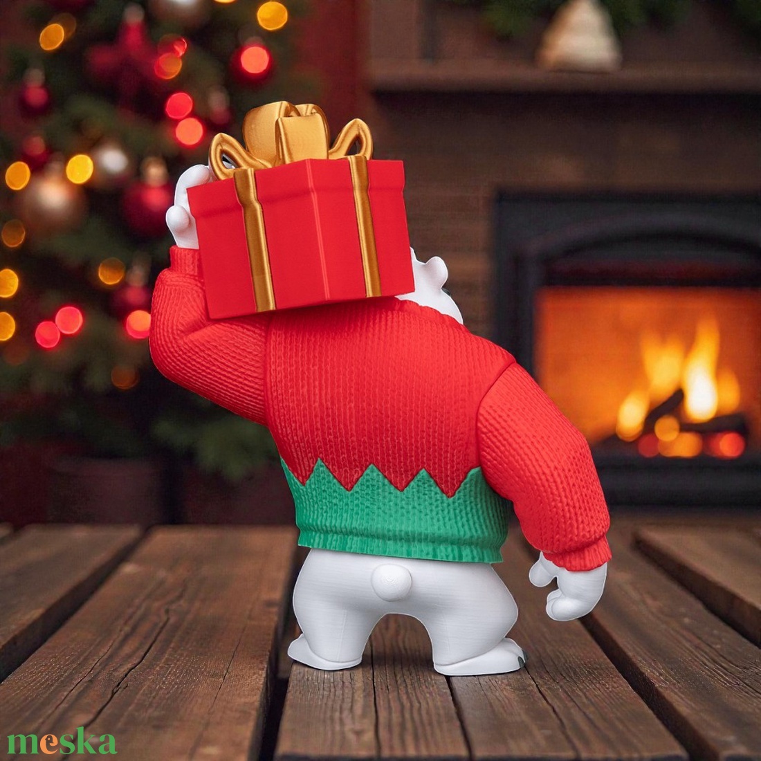 Karácsonyi Jegesmedve - karácsony - karácsonyi lakásdekoráció - karácsonyi manók, figurák - Meska.hu