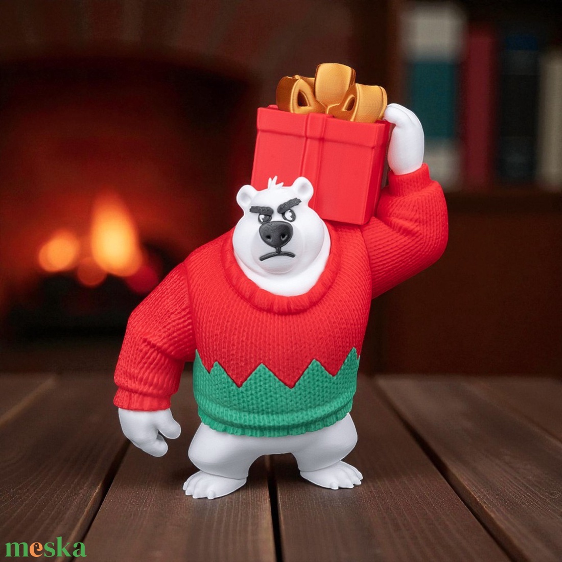 Karácsonyi Jegesmedve - karácsony - karácsonyi lakásdekoráció - karácsonyi manók, figurák - Meska.hu