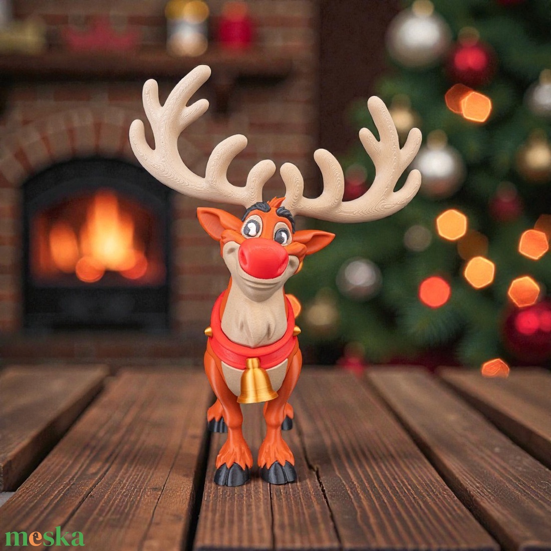 Rudolf Karácsonyi Figura  Piros Orrú Szarvas - karácsony - karácsonyi lakásdekoráció - karácsonyi manók, figurák - Meska.hu