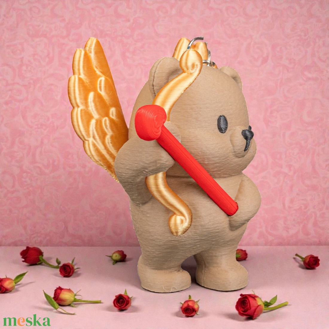 Ámor Nyila Szerelmes Maci Kulcstartó Saját Betűvel - táska & tok - kulcstartó & táskadísz - kulcstartó - Meska.hu