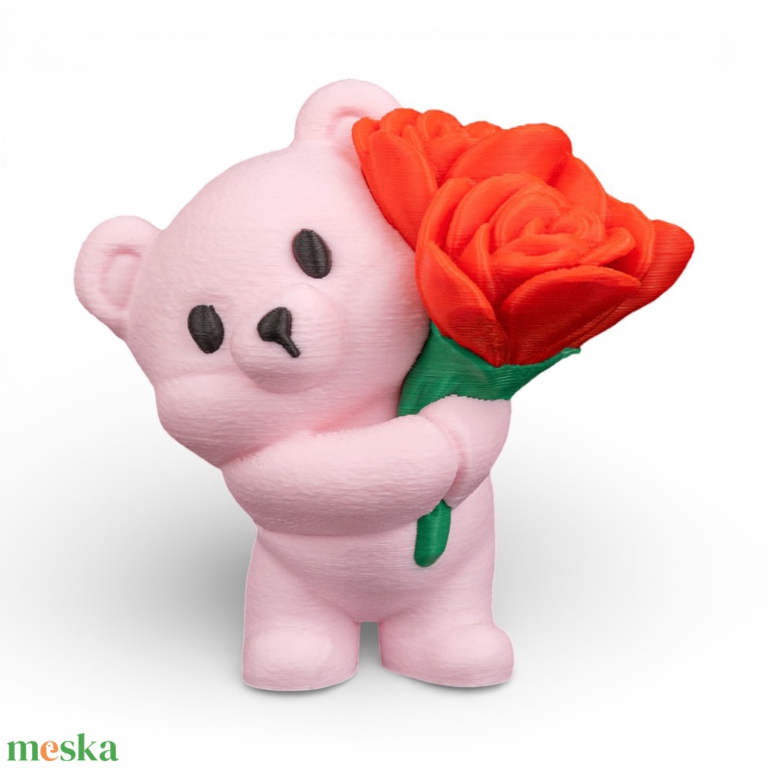 Rózsás Szeretet Maci Kulcstartó Személyre Szabott Kezdőbetűvel - táska & tok - kulcstartó & táskadísz - kulcstartó - Meska.hu