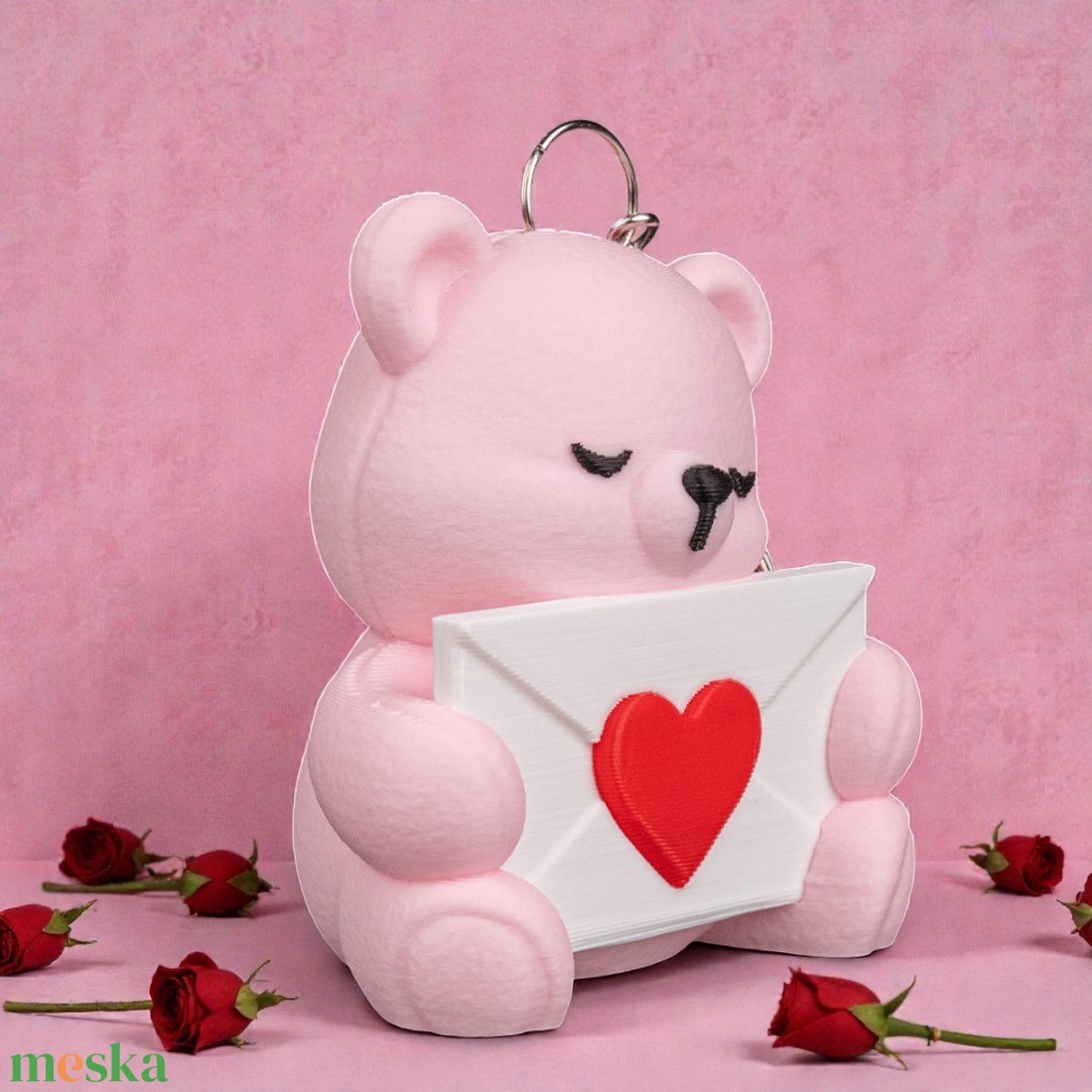 Szerelmes Levél Hírnöke Maci Kulcstartó Egyedi Betűvel - táska & tok - kulcstartó & táskadísz - kulcstartó - Meska.hu