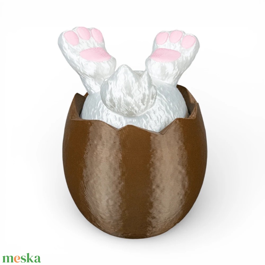 Kíváncsi Nyuszi Édességtartó � Játékos Húsvéti Meglepetés Tojás - ünnepi díszek, dekorációk - húsvéti díszek és dekorációk - húsvéti virágos díszek - Meska.hu