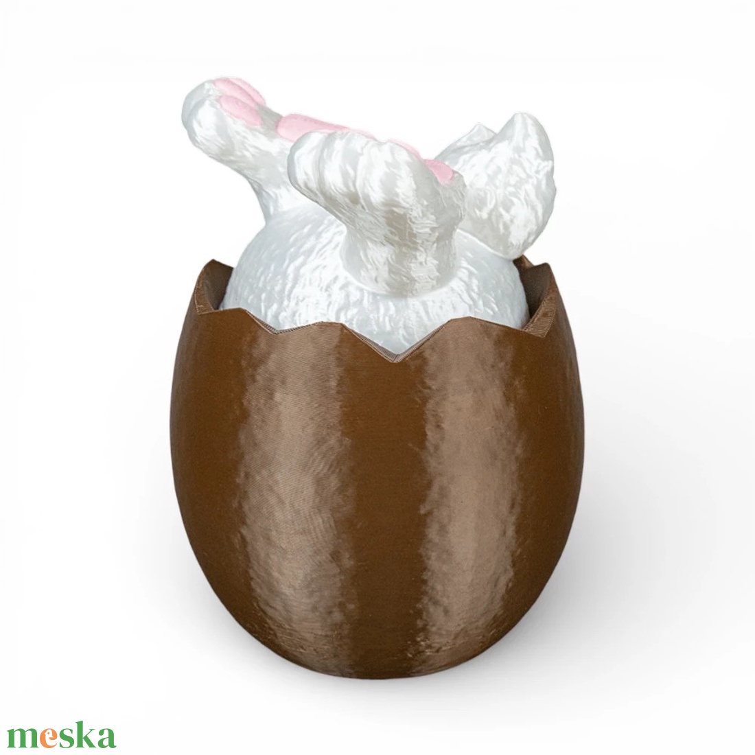 Kíváncsi Nyuszi Édességtartó � Játékos Húsvéti Meglepetés Tojás - ünnepi díszek, dekorációk - húsvéti díszek és dekorációk - húsvéti virágos díszek - Meska.hu