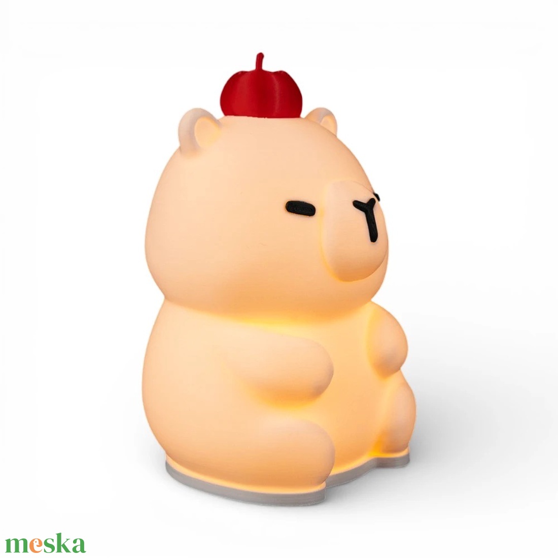 Békés kapibara hangulatlámpa almával a fején - baba - mama - babaszoba dekoráció - éjszakai fény - Meska.hu