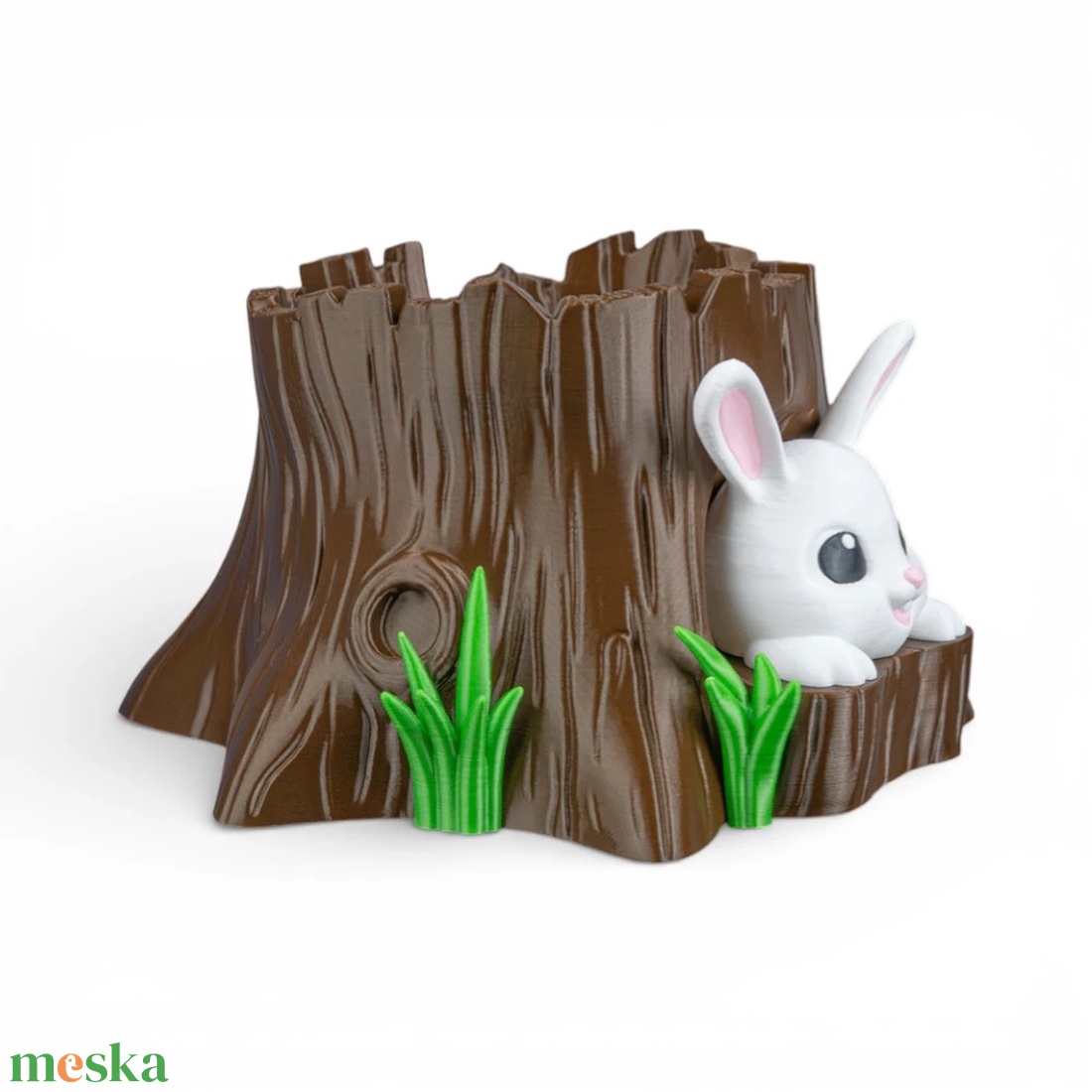 Húsvéti Nyuszis Édességtartó és Erdei Fatönk Kaspó - ünnepi díszek, dekorációk - húsvéti díszek és dekorációk - húsvéti tojástartó - Meska.hu