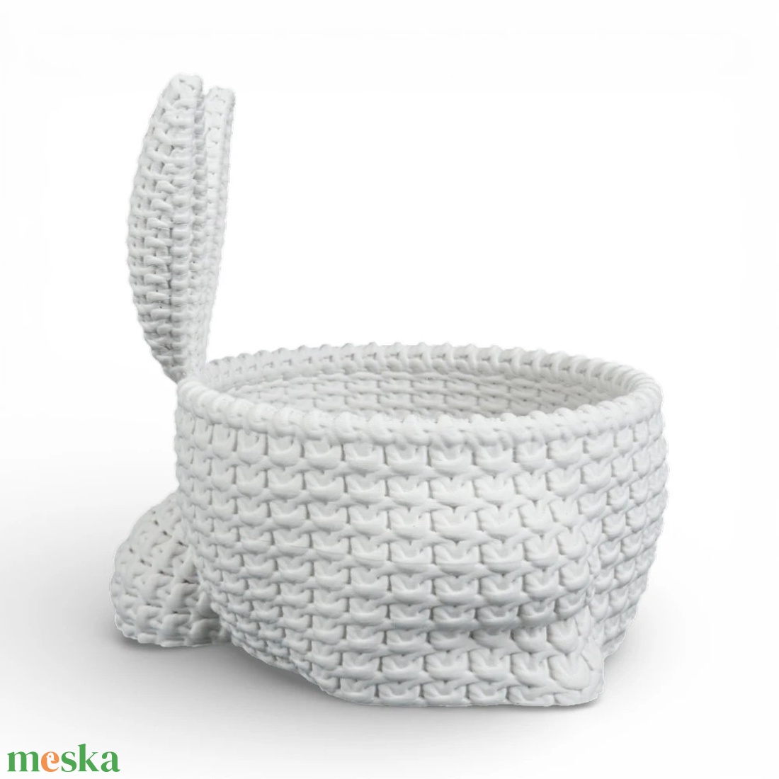 Horgolt hatású nyuszi kosár � Ünnepi édességtartó és húsvéti dekoráció - ünnepi díszek, dekorációk - húsvéti díszek és dekorációk - húsvéti asztaldíszek - Meska.hu