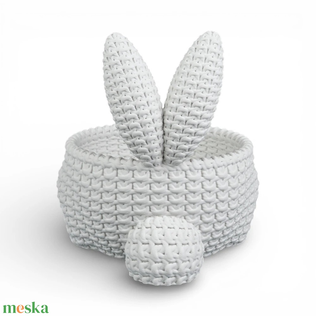 Horgolt hatású nyuszi kosár � Ünnepi édességtartó és húsvéti dekoráció - ünnepi díszek, dekorációk - húsvéti díszek és dekorációk - húsvéti asztaldíszek - Meska.hu