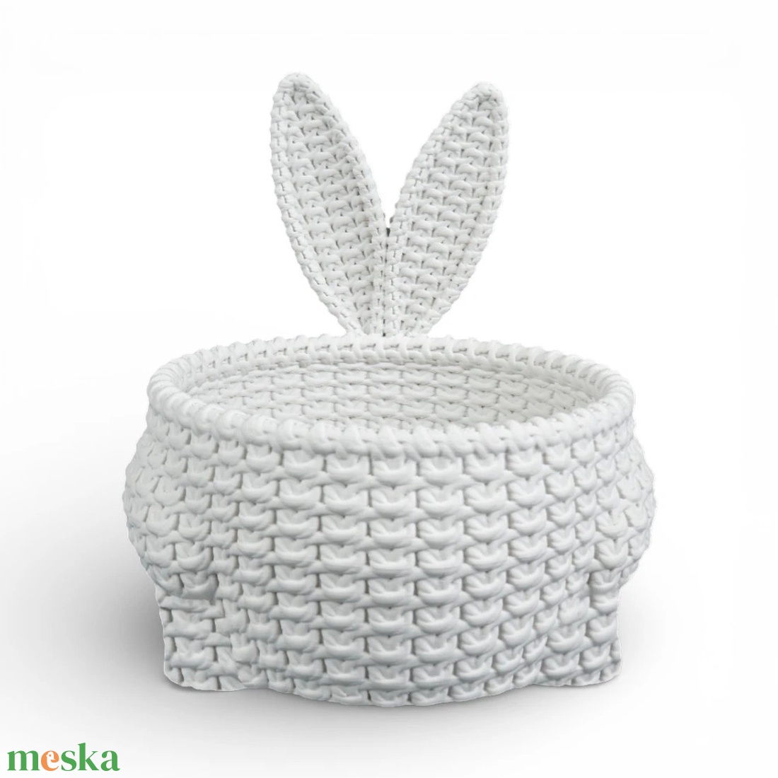 Horgolt hatású nyuszi kosár � Ünnepi édességtartó és húsvéti dekoráció - ünnepi díszek, dekorációk - húsvéti díszek és dekorációk - húsvéti asztaldíszek - Meska.hu