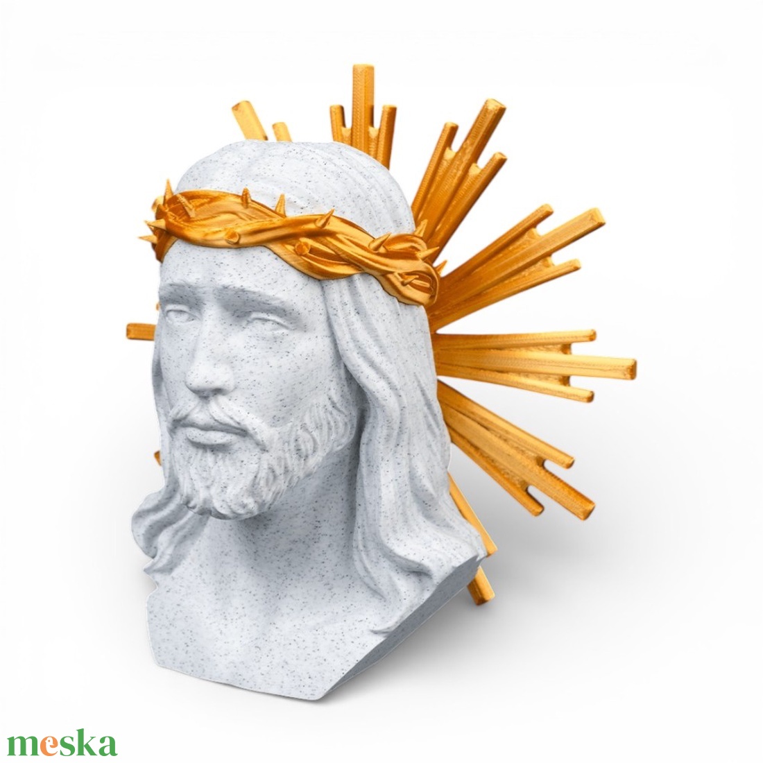 Szent Krisztus falidísz arany dicsfénnyel és töviskoronával � Spirituális otthoni dekoráció - ünnepi díszek, dekorációk - húsvéti díszek és dekorációk - húsvéti asztaldíszek - Meska.hu