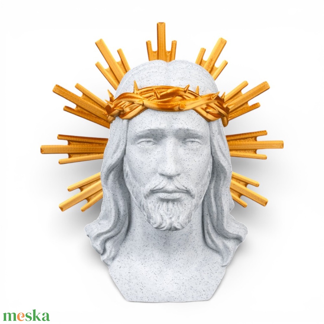 Szent Krisztus falidísz arany dicsfénnyel és töviskoronával � Spirituális otthoni dekoráció - ünnepi díszek, dekorációk - húsvéti díszek és dekorációk - húsvéti asztaldíszek - Meska.hu