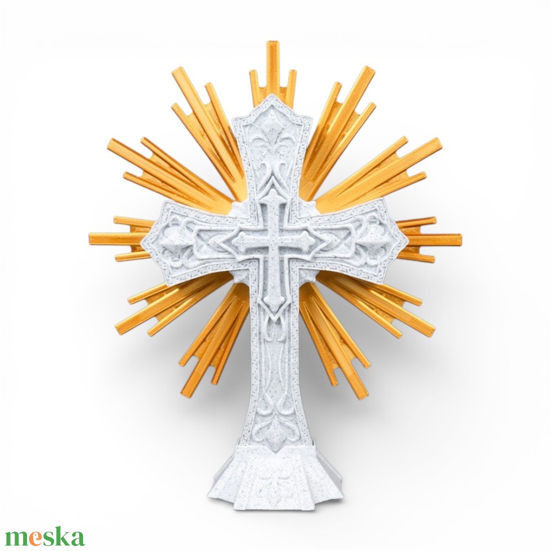 Szent Kereszt asztali és fali dísz arany dicsfénnyel � A remény és a hit állandó szimbóluma - ünnepi díszek, dekorációk - húsvéti díszek és dekorációk - húsvéti asztaldíszek - Meska.hu
