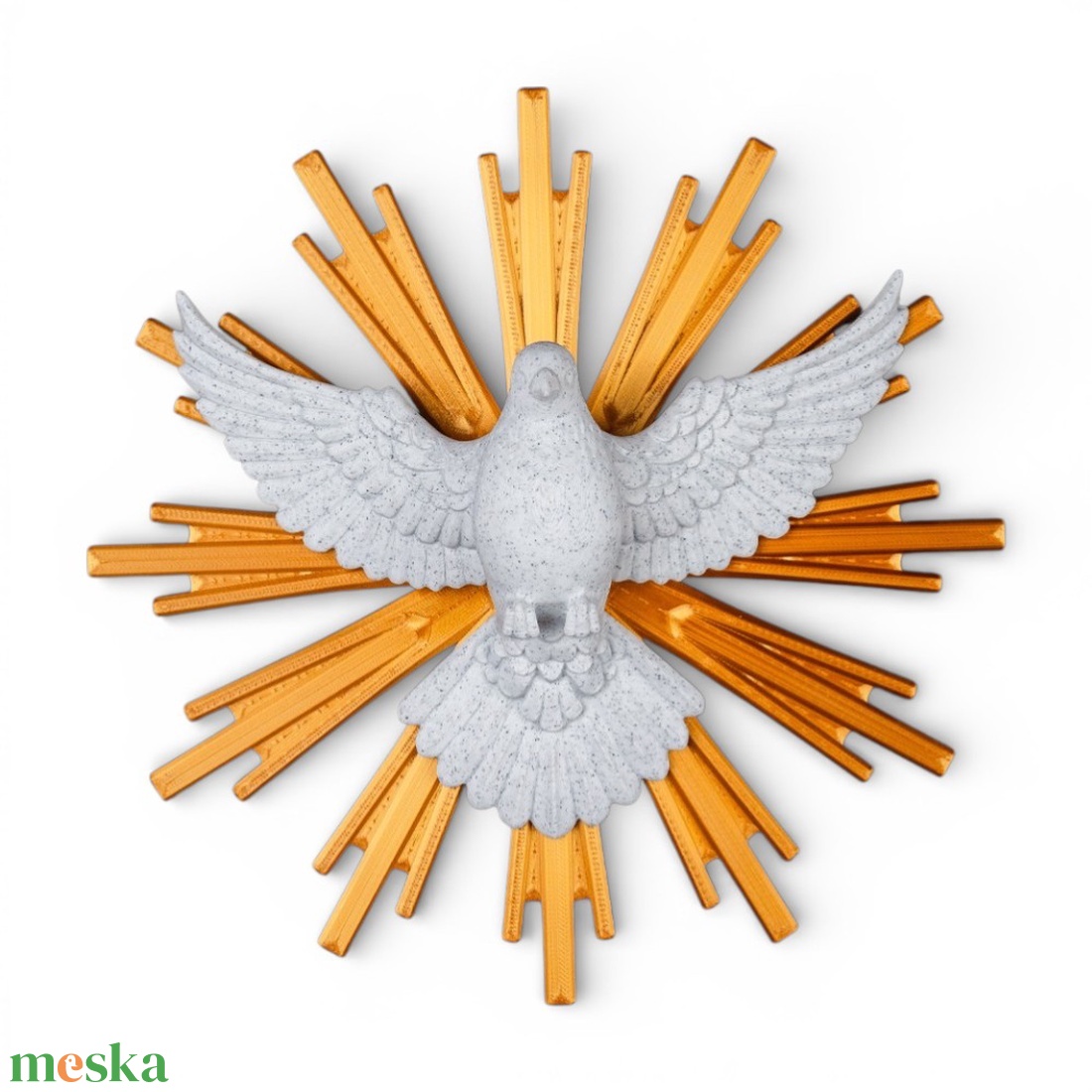 Szentlélek Galamb falidísz arany dicsfénnyel � A béke és az isteni jelenlét szimbóluma - ünnepi díszek, dekorációk - húsvéti díszek és dekorációk - húsvéti asztaldíszek - Meska.hu