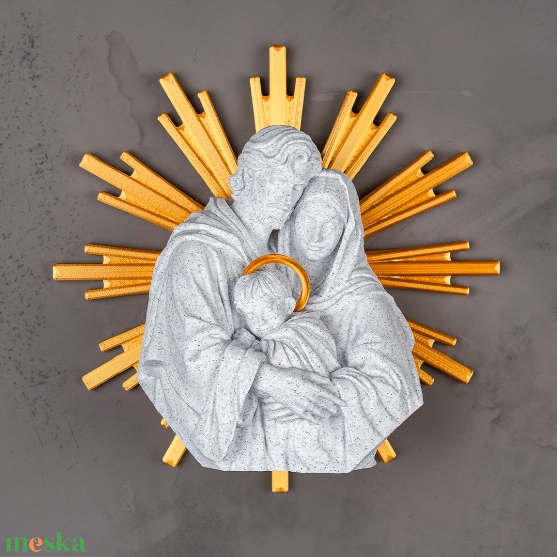 Szent Család fali és asztali dísz arany dicsfénnyel � Az összetartozás és a szeretet szimbóluma - ünnepi díszek, dekorációk - húsvéti díszek és dekorációk - húsvéti asztaldíszek - Meska.hu