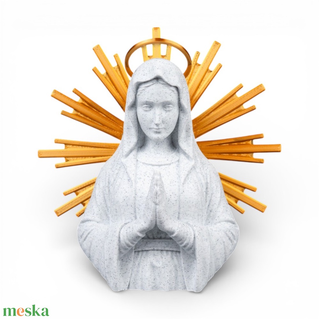 Szűz Mária falidísz arany dicsfénnyel � A kegyelem és az anyai oltalom szimbóluma - ünnepi díszek, dekorációk - húsvéti díszek és dekorációk - húsvéti asztaldíszek - Meska.hu