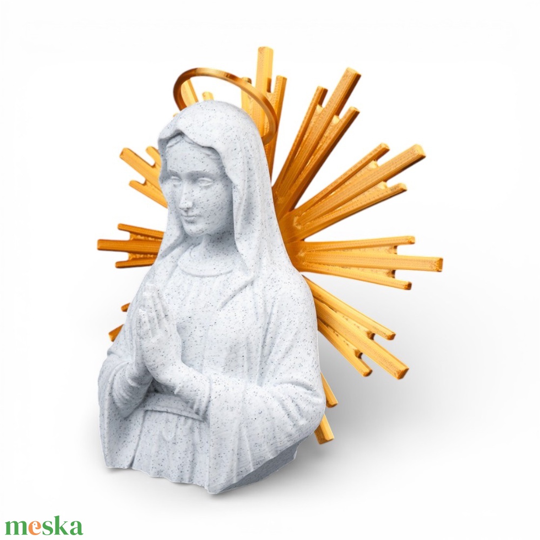 Szűz Mária falidísz arany dicsfénnyel � A kegyelem és az anyai oltalom szimbóluma - ünnepi díszek, dekorációk - húsvéti díszek és dekorációk - húsvéti asztaldíszek - Meska.hu