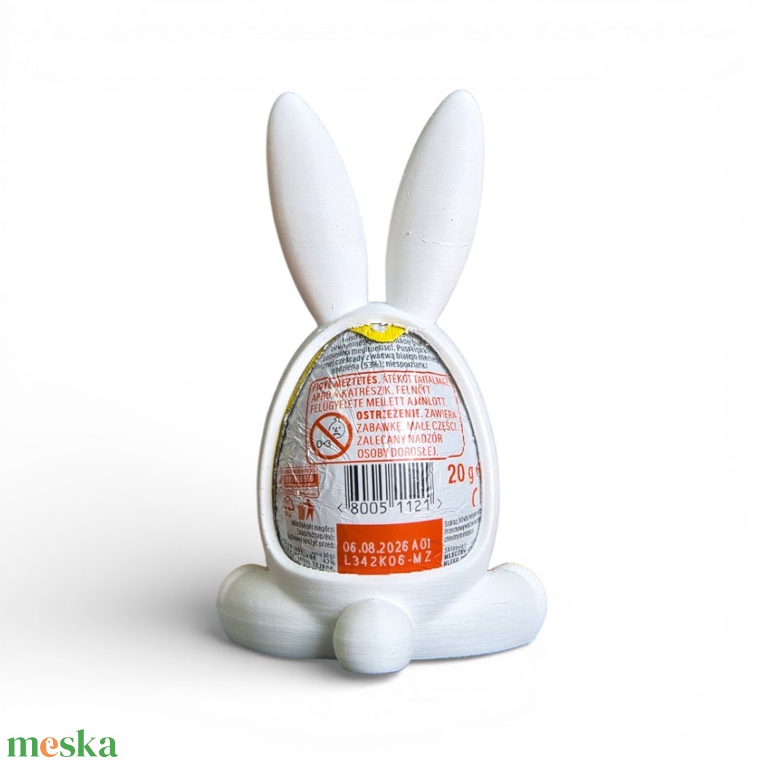 Kinder Tojástartó Nyuszi Figura � Kedves Ünnepi Keret a Meglepetésnek - ünnepi díszek, dekorációk - húsvéti díszek és dekorációk - húsvéti tojástartó - Meska.hu