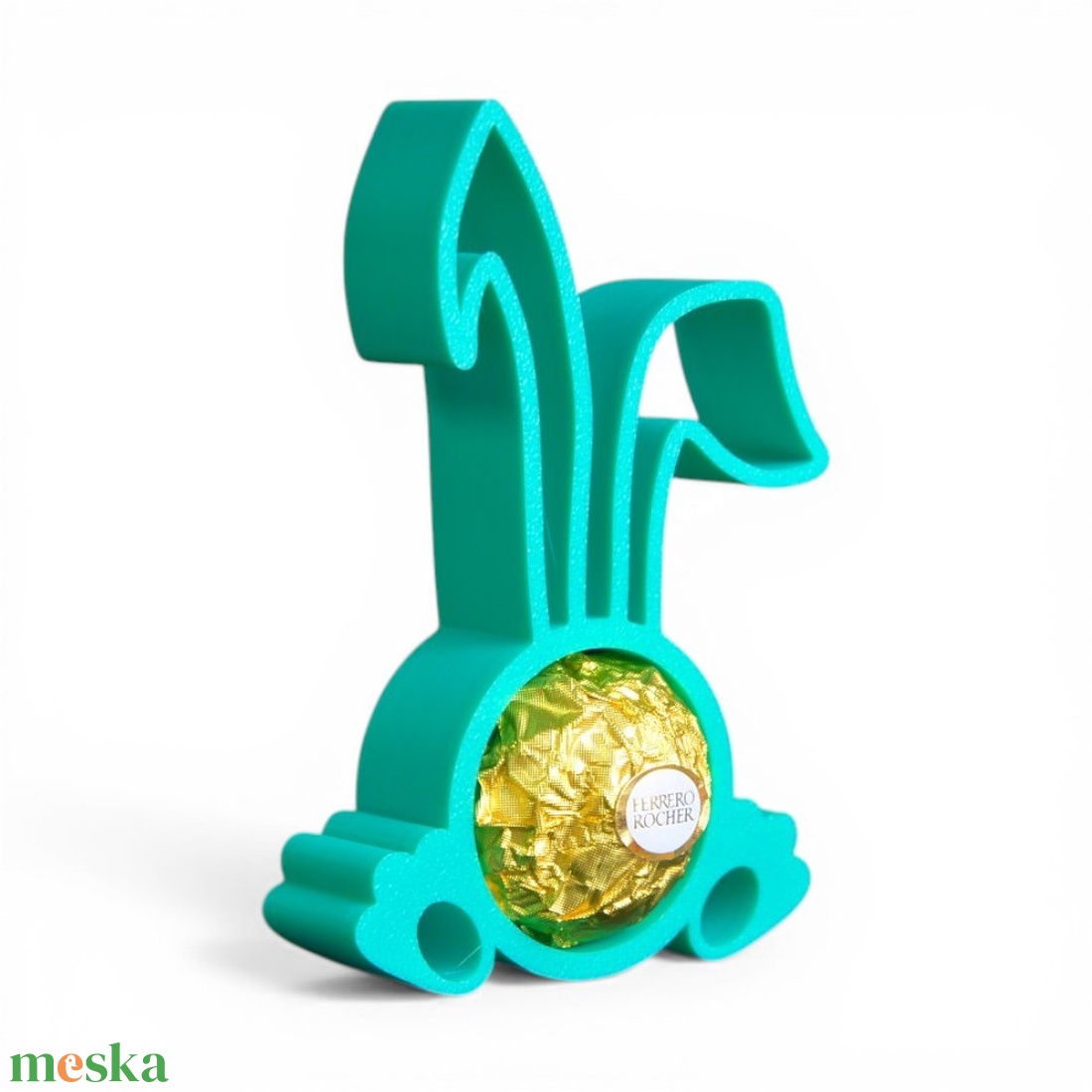 Húsvéti nyuszifüles Ferrero Rocher tartó apró figyelmesség tavaszi színekben - Zöld - ünnepi díszek, dekorációk - húsvéti díszek és dekorációk - húsvéti tojástartó - Meska.hu