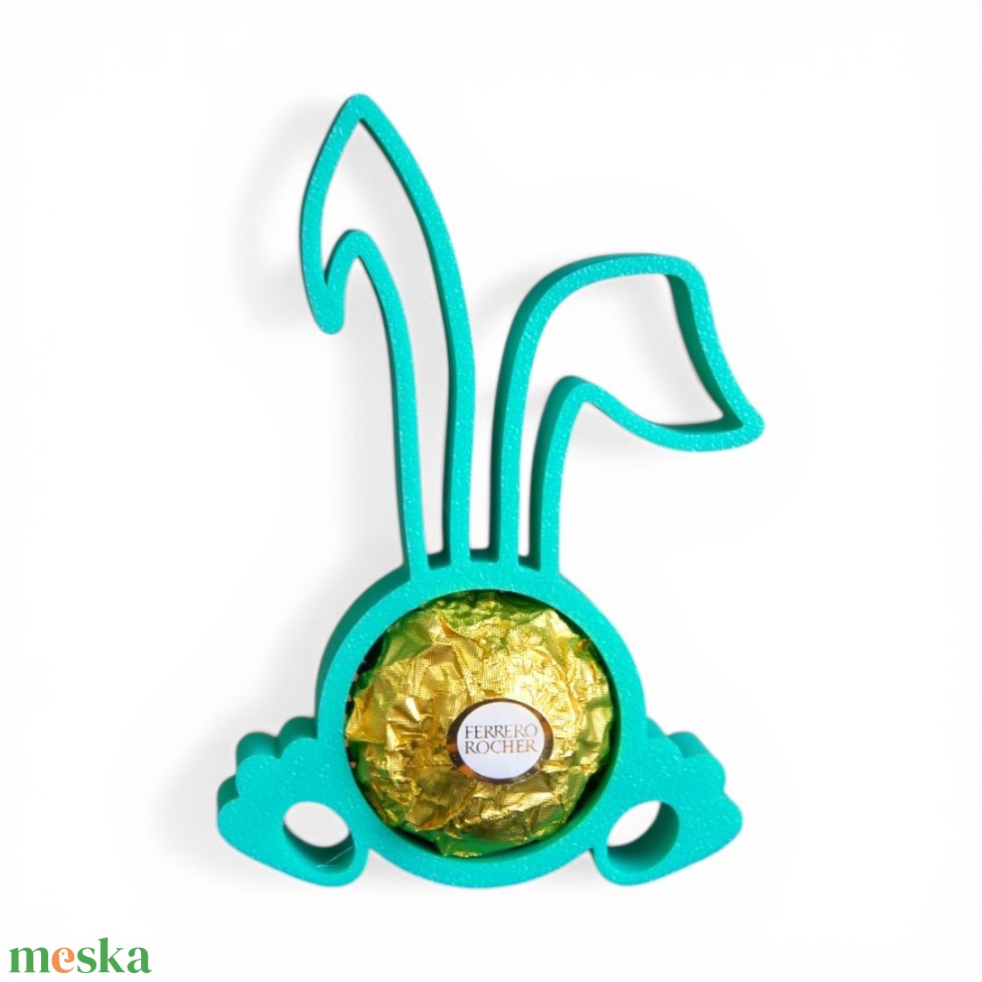 Húsvéti nyuszifüles Ferrero Rocher tartó apró figyelmesség tavaszi színekben - Zöld - ünnepi díszek, dekorációk - húsvéti díszek és dekorációk - húsvéti tojástartó - Meska.hu