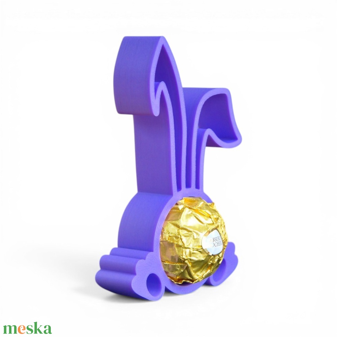 Húsvéti nyuszifüles Ferrero Rocher tartó apró figyelmesség tavaszi színekben - Rózsaszín - ünnepi díszek, dekorációk - húsvéti díszek és dekorációk - húsvéti tojástartó - Meska.hu