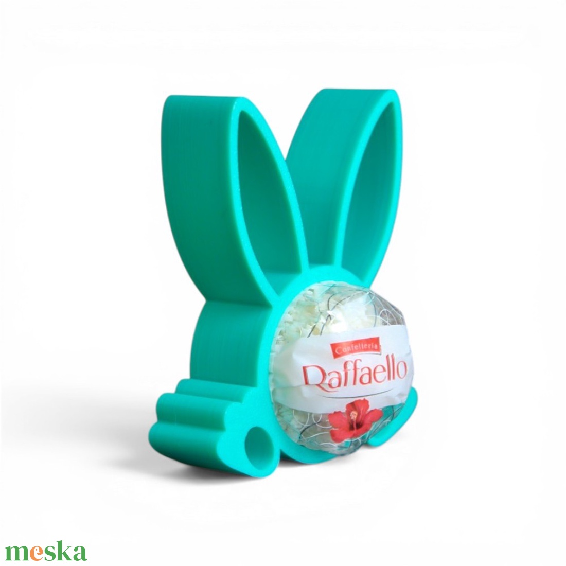 Klasszikus nyuszifüles Raffaello tartó apró tavaszi figyelmességként - Zöld - ünnepi díszek, dekorációk - húsvéti díszek és dekorációk - húsvéti tojástartó - Meska.hu