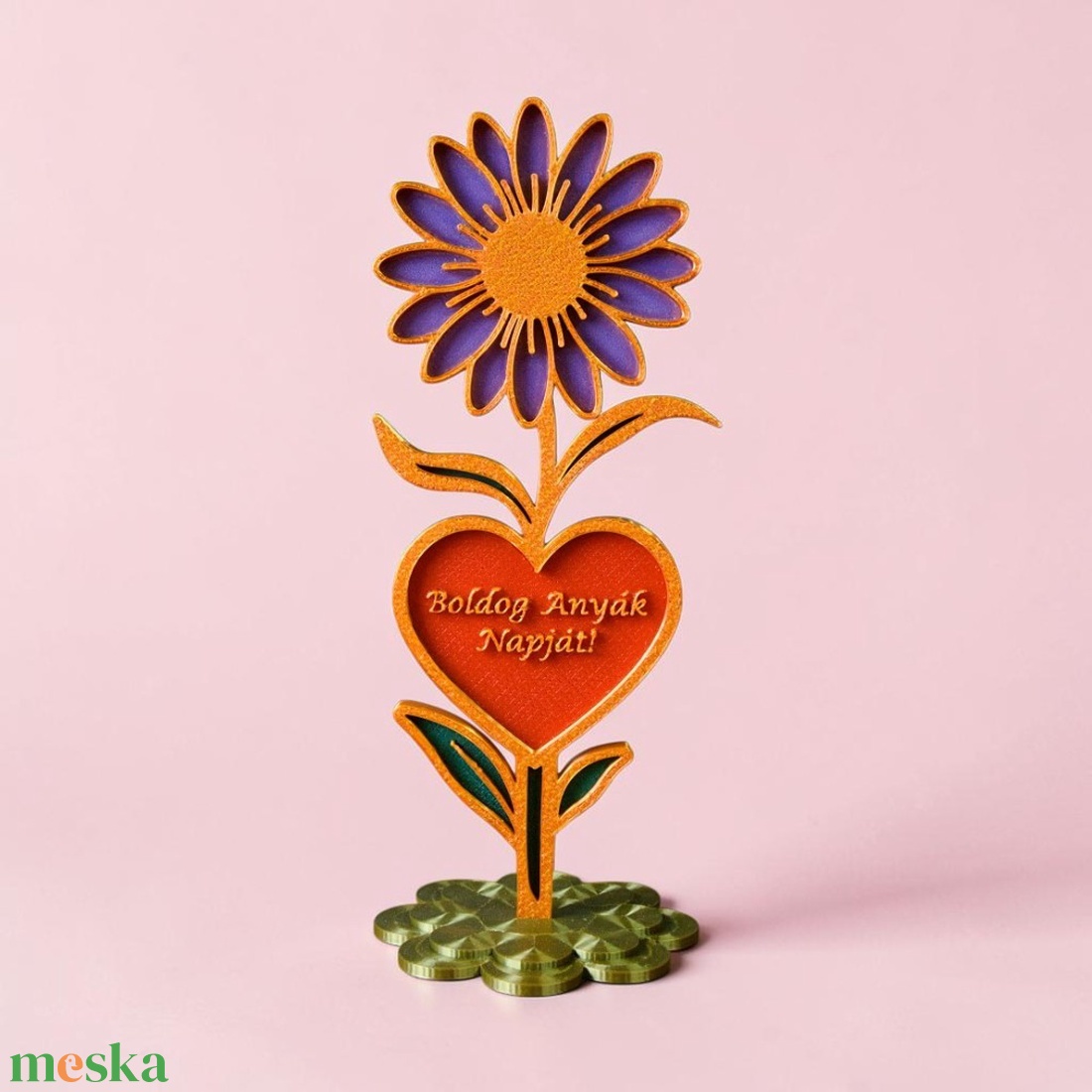 Személyre szabható örök gerbera asztali dísz Anyák napjára - otthon & életmód - virágdekoráció - virágdíszek - asztali virágdísz - Meska.hu