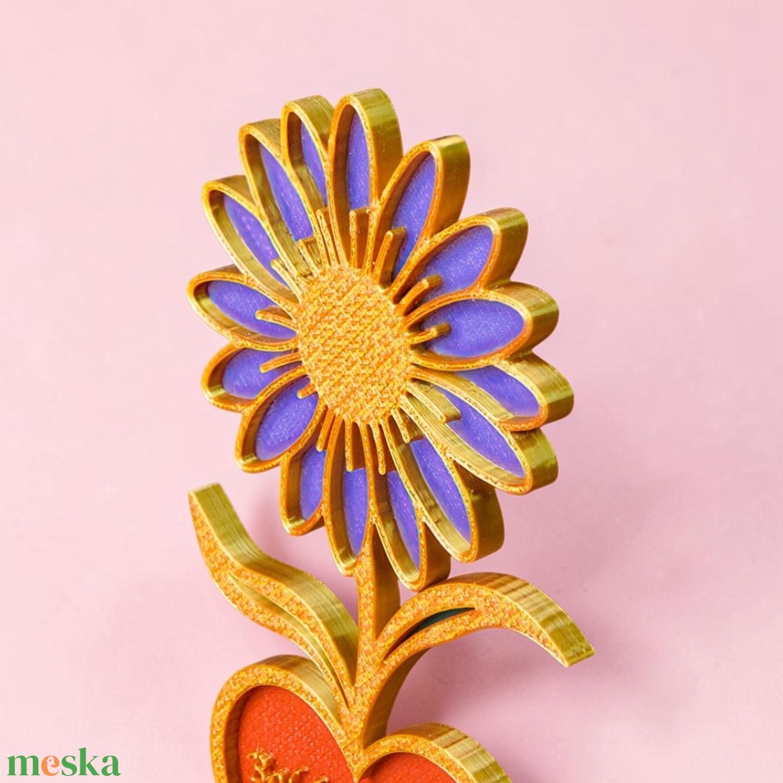 Személyre szabható örök gerbera asztali dísz Anyák napjára - otthon & életmód - virágdekoráció - virágdíszek - asztali virágdísz - Meska.hu