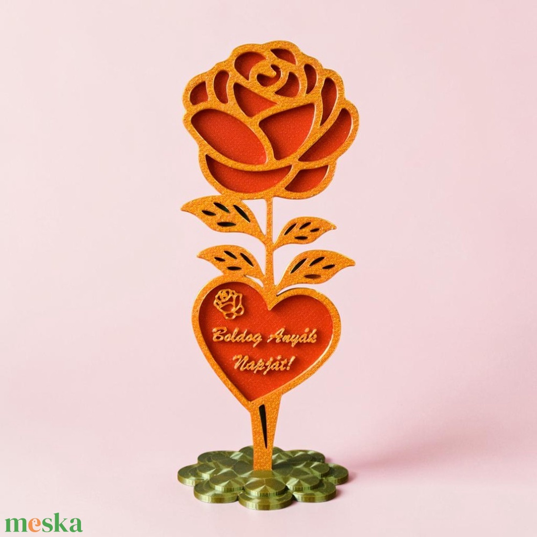 Személyre szabható klasszikus örök rózsa asztali dísz Anyák napjára - otthon & életmód - virágdekoráció - virágdíszek - asztali virágdísz - Meska.hu