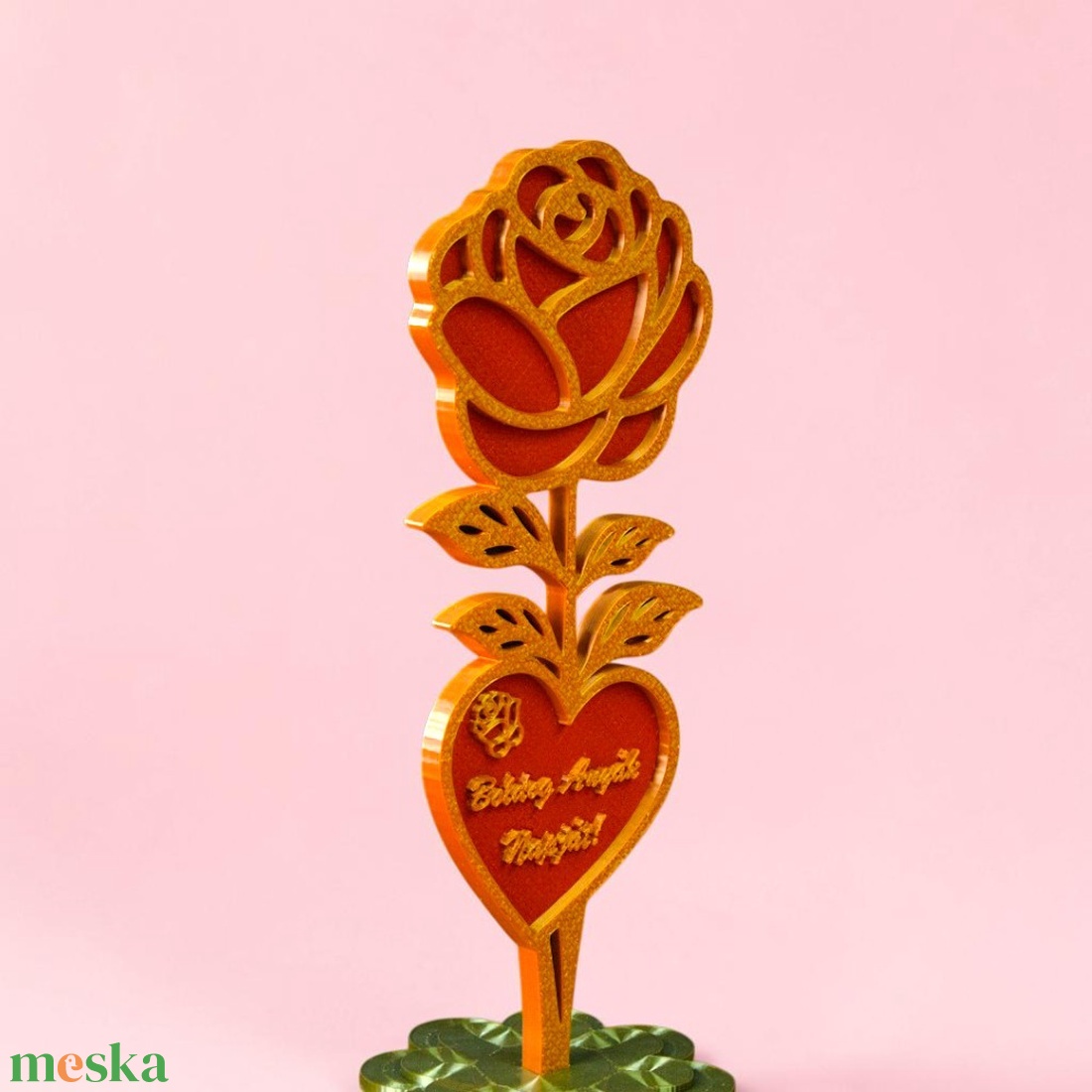 Személyre szabható klasszikus örök rózsa asztali dísz Anyák napjára - otthon & életmód - virágdekoráció - virágdíszek - asztali virágdísz - Meska.hu