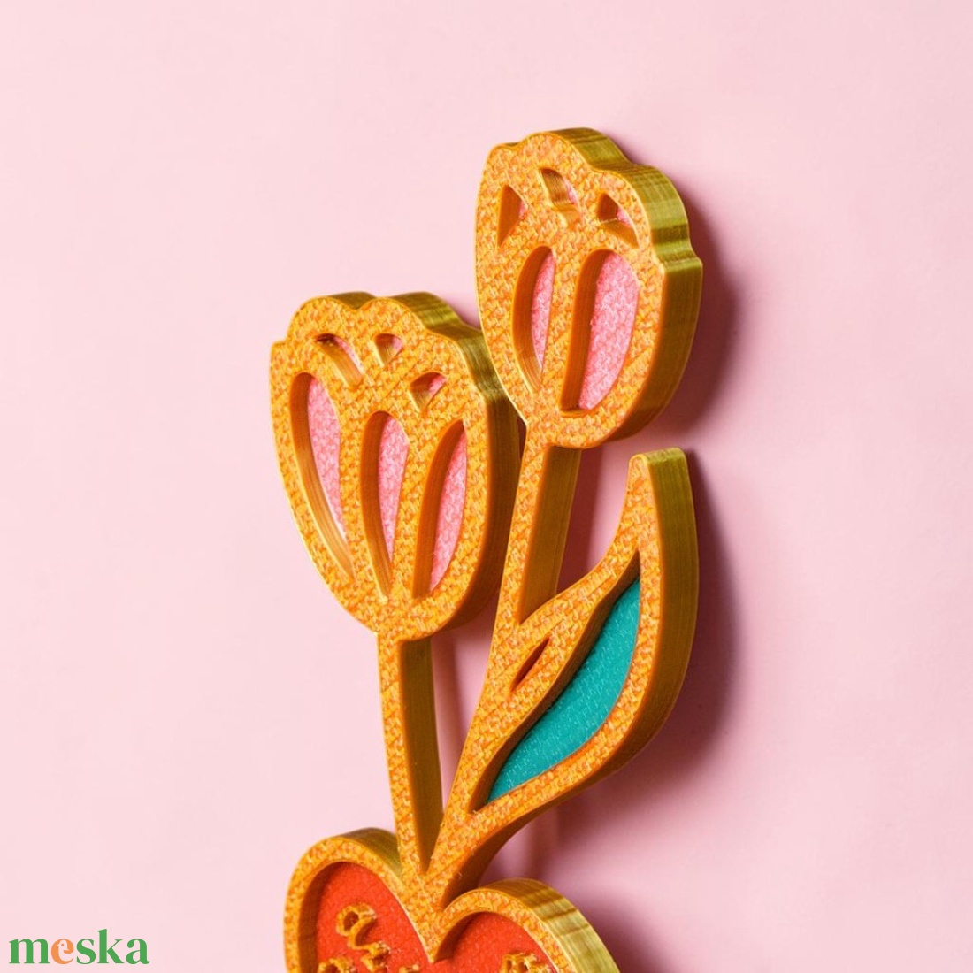 Személyre szabható örök tulipán asztali dísz Anyák napjára - otthon & életmód - virágdekoráció - virágdíszek - asztali virágdísz - Meska.hu