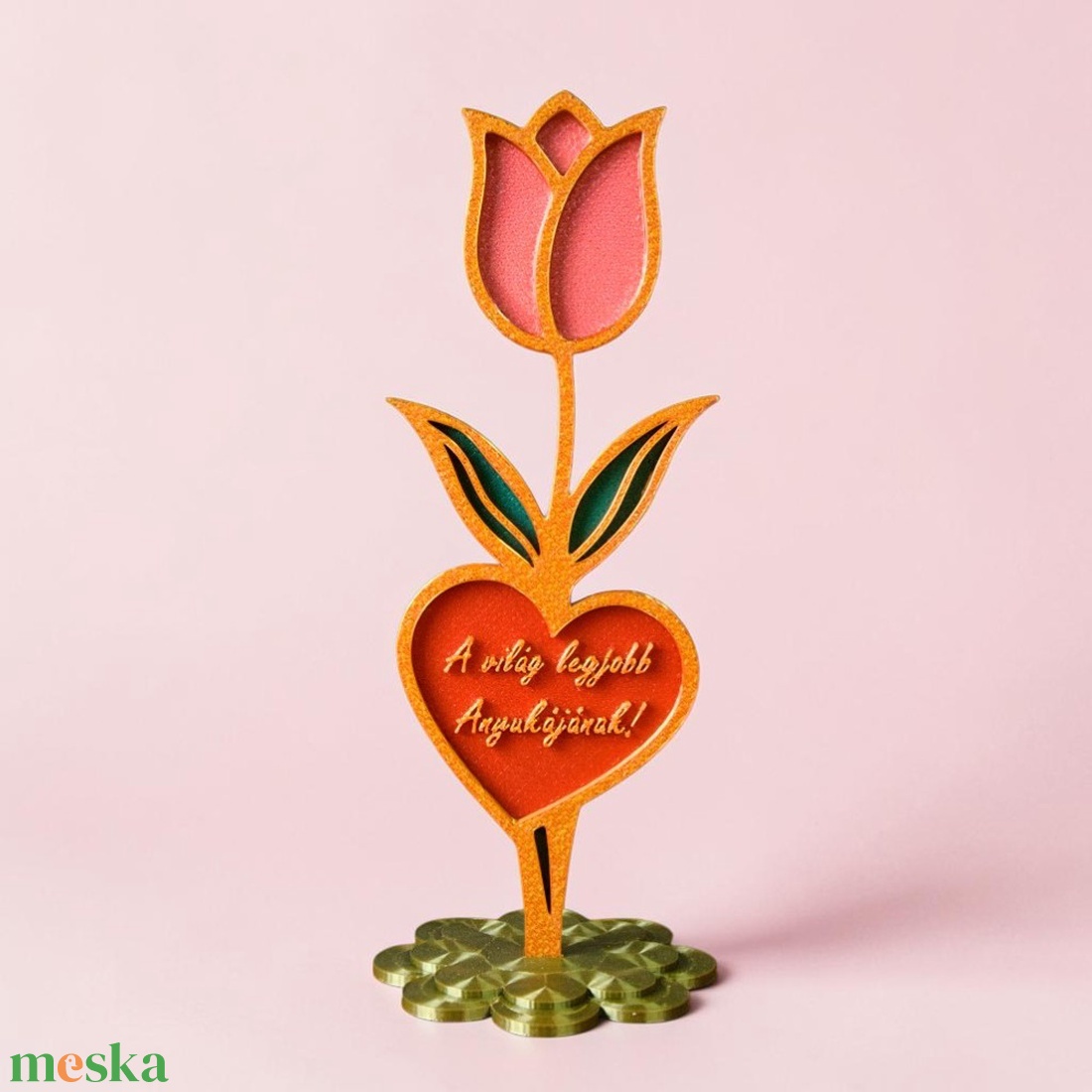 Személyre szabható letisztult örök tulipán asztali dísz Anyák napjára - otthon & életmód - virágdekoráció - virágdíszek - asztali virágdísz - Meska.hu