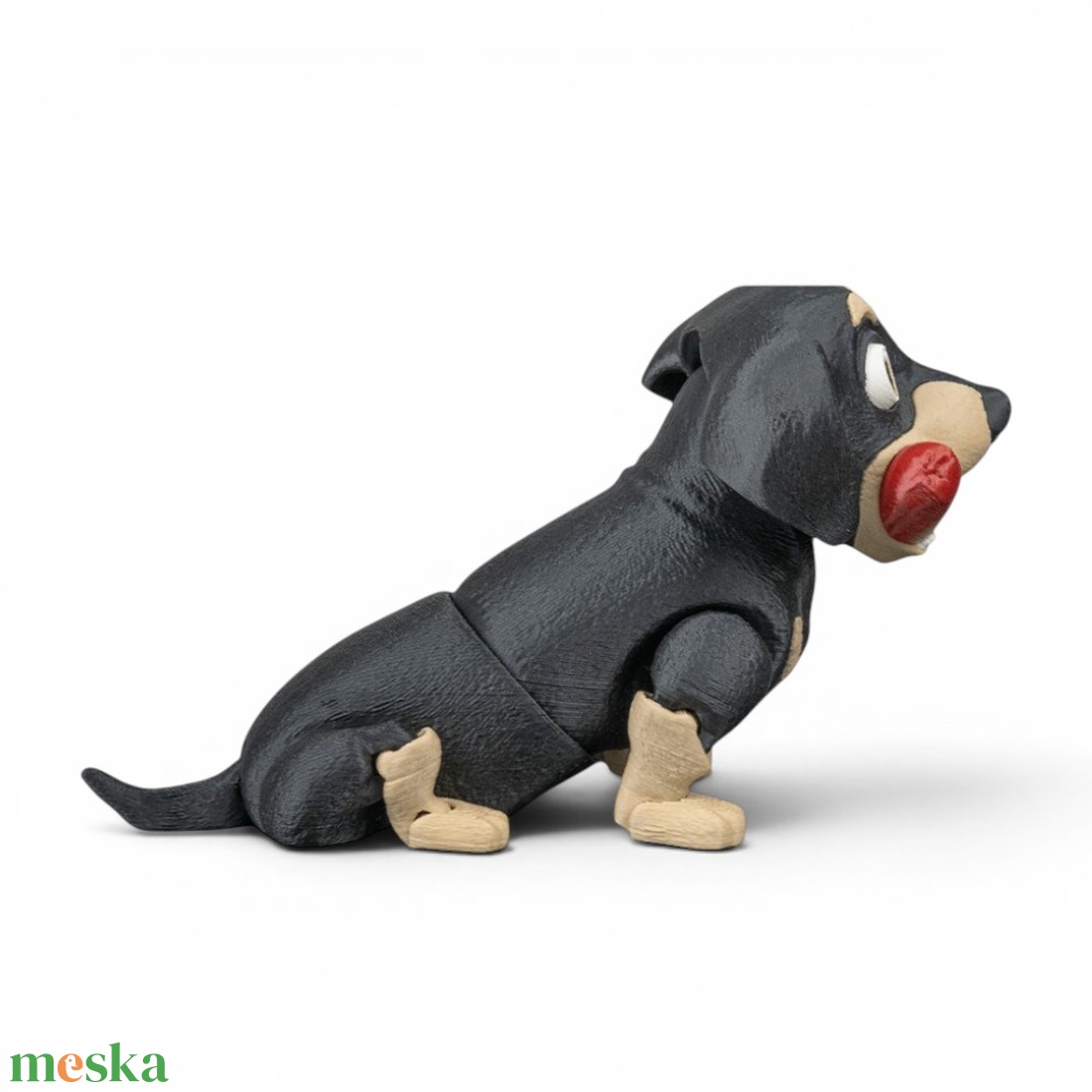 Frank, a játékos tacskó flexi figura virslivel a szájában - játék & sport - plüssállat & játékfigura - kutya - Meska.hu
