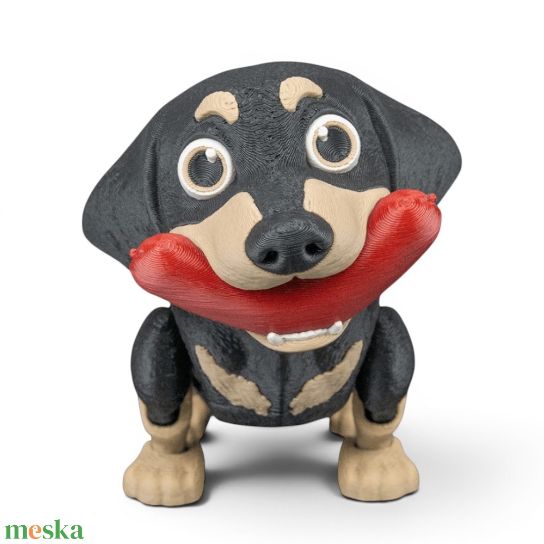 Frank, a játékos tacskó flexi figura virslivel a szájában - játék & sport - plüssállat & játékfigura - kutya - Meska.hu