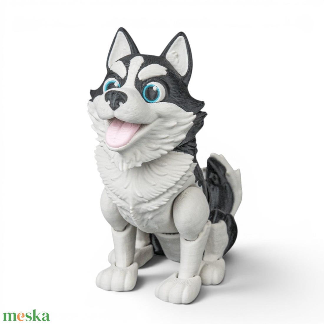 Niko, a játékos szibériai husky flexi figura mozgatható végtagokkal - játék & sport - plüssállat & játékfigura - kutya - Meska.hu