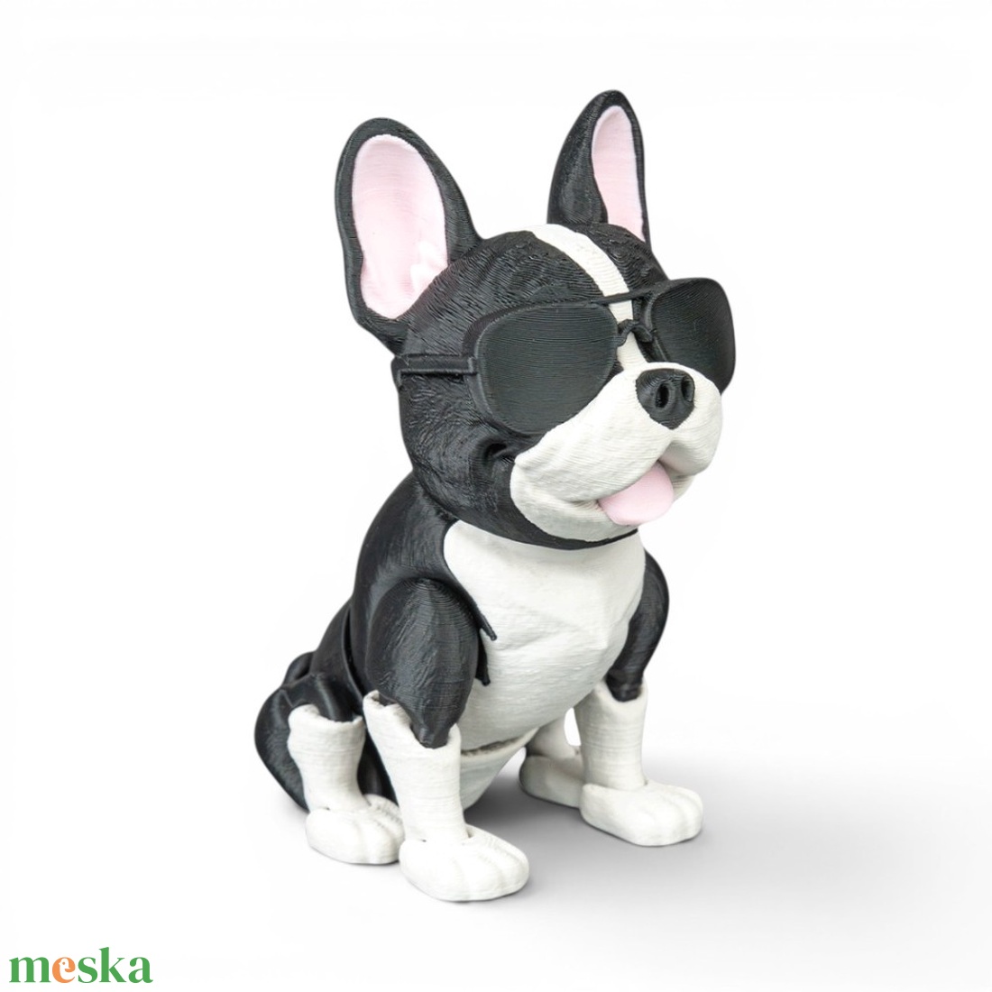 Pierre, a laza francia bulldog flexi figura fekete napszemüveggel - játék & sport - plüssállat & játékfigura - kutya - Meska.hu
