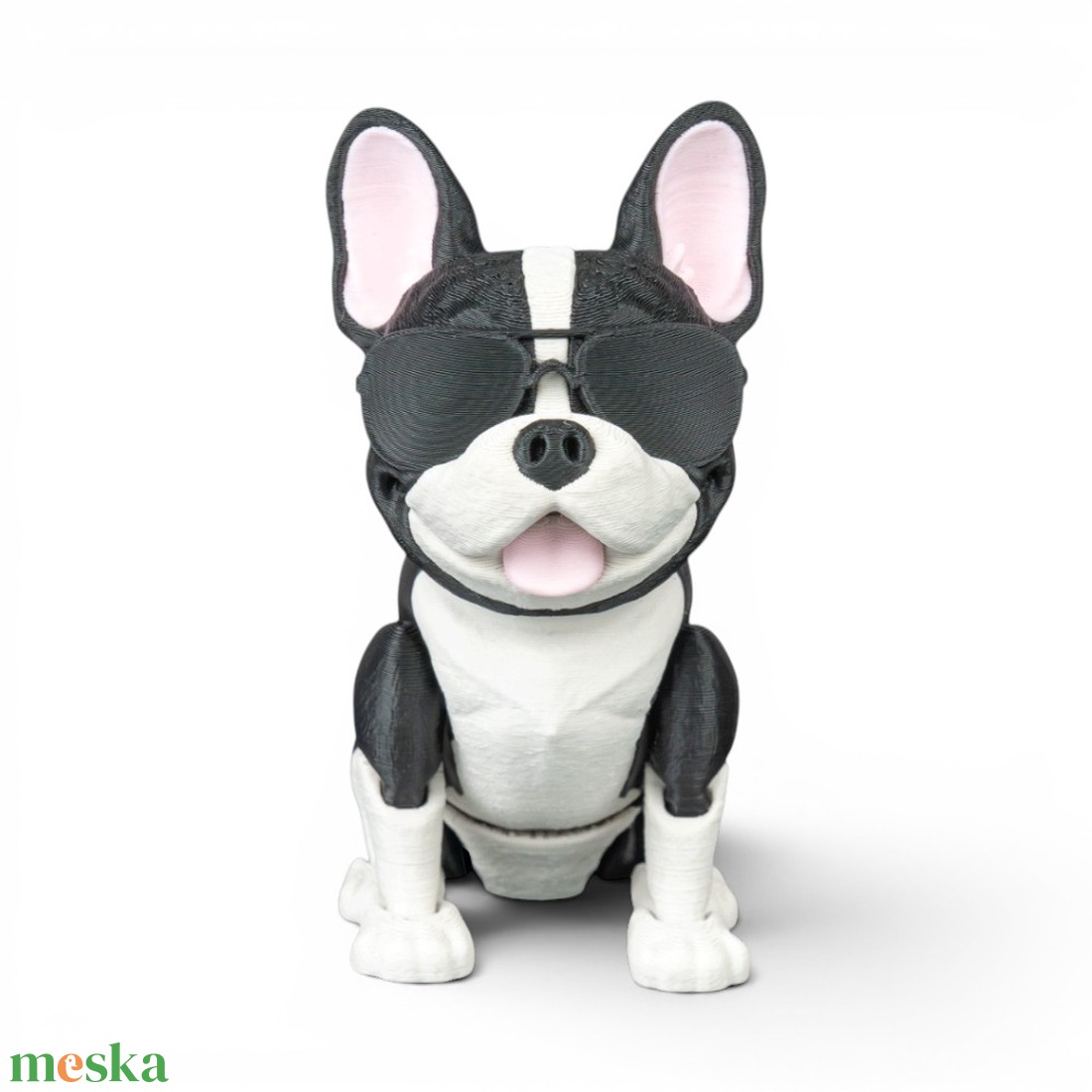 Pierre, a laza francia bulldog flexi figura fekete napszemüveggel - játék & sport - plüssállat & játékfigura - kutya - Meska.hu