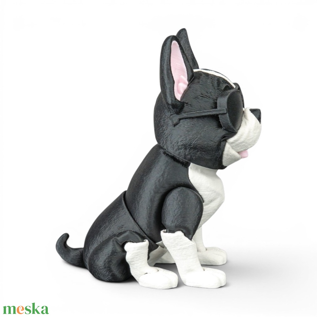 Pierre, a laza francia bulldog flexi figura fekete napszemüveggel - játék & sport - plüssállat & játékfigura - kutya - Meska.hu