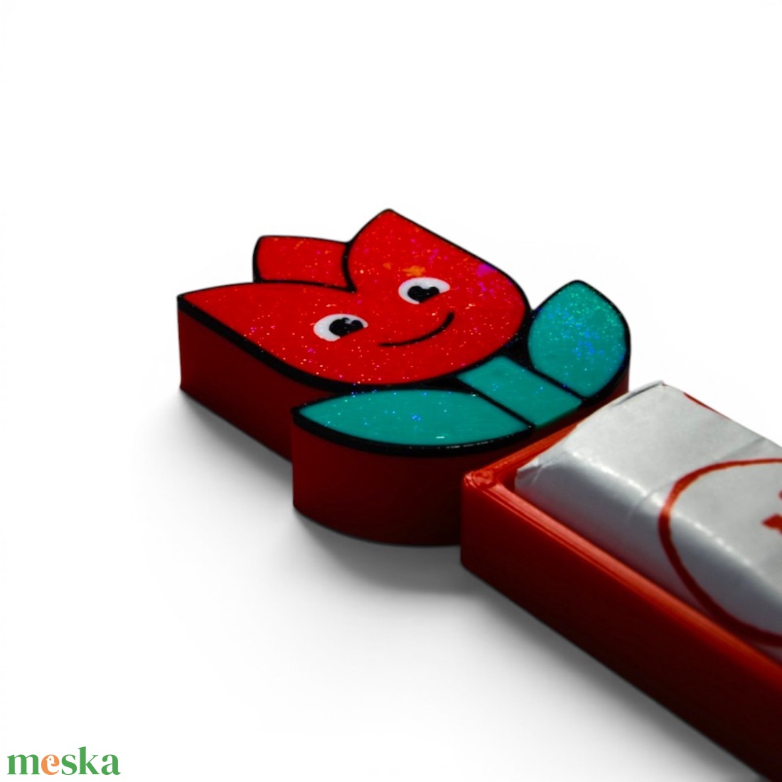 Tulipán ovis jel kinder csokoládé tartó óvodai ballagási ajándék fényben csillogó felülettel - játék & sport - ovis felszerelés - óvodai jelek - Meska.hu