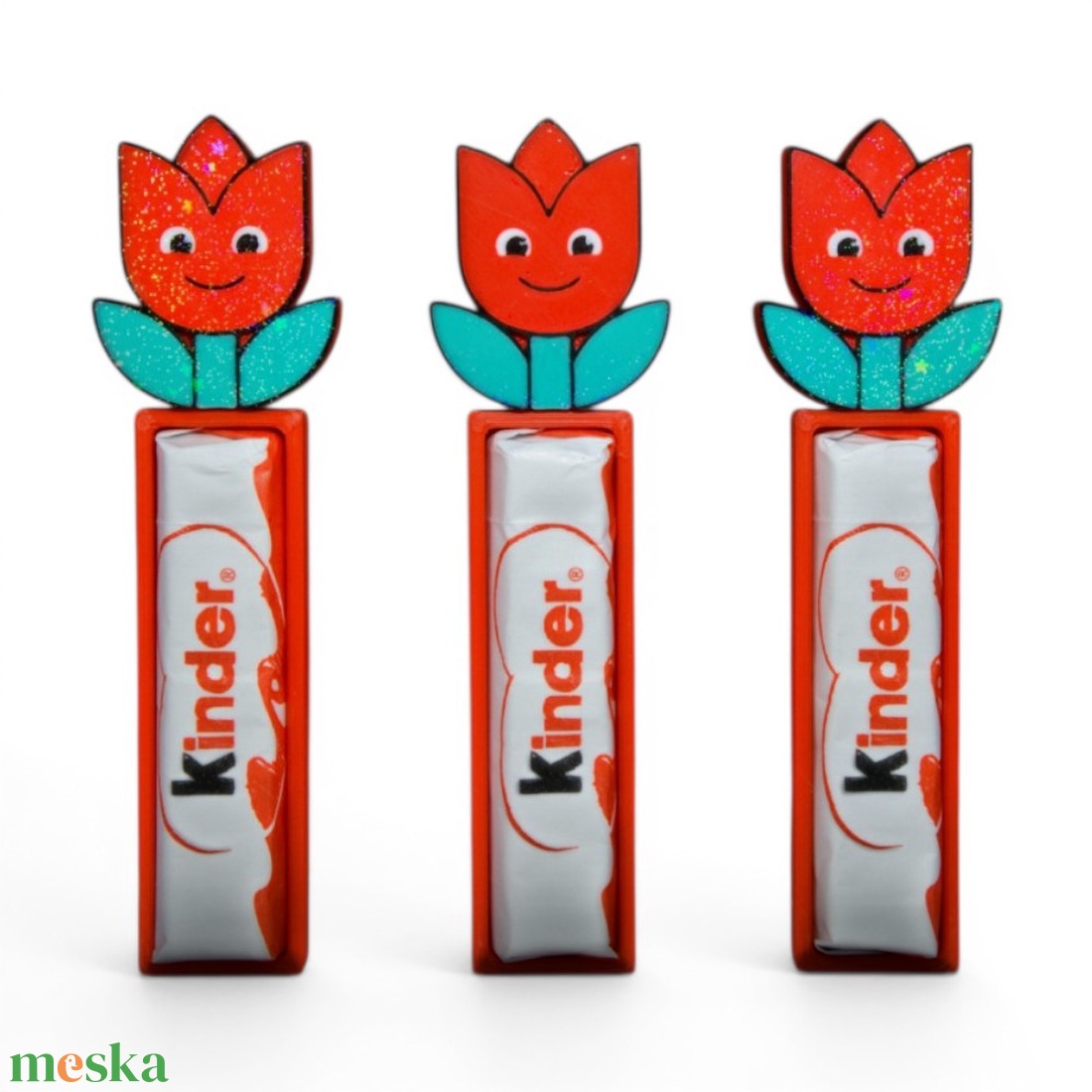 Tulipán ovis jel kinder csokoládé tartó óvodai ballagási ajándék fényben csillogó felülettel - játék & sport - ovis felszerelés - óvodai jelek - Meska.hu