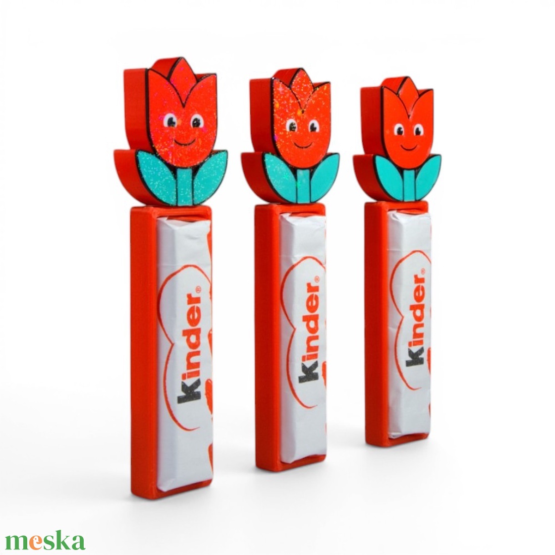 Tulipán ovis jel kinder csokoládé tartó óvodai ballagási ajándék fényben csillogó felülettel - játék & sport - ovis felszerelés - óvodai jelek - Meska.hu