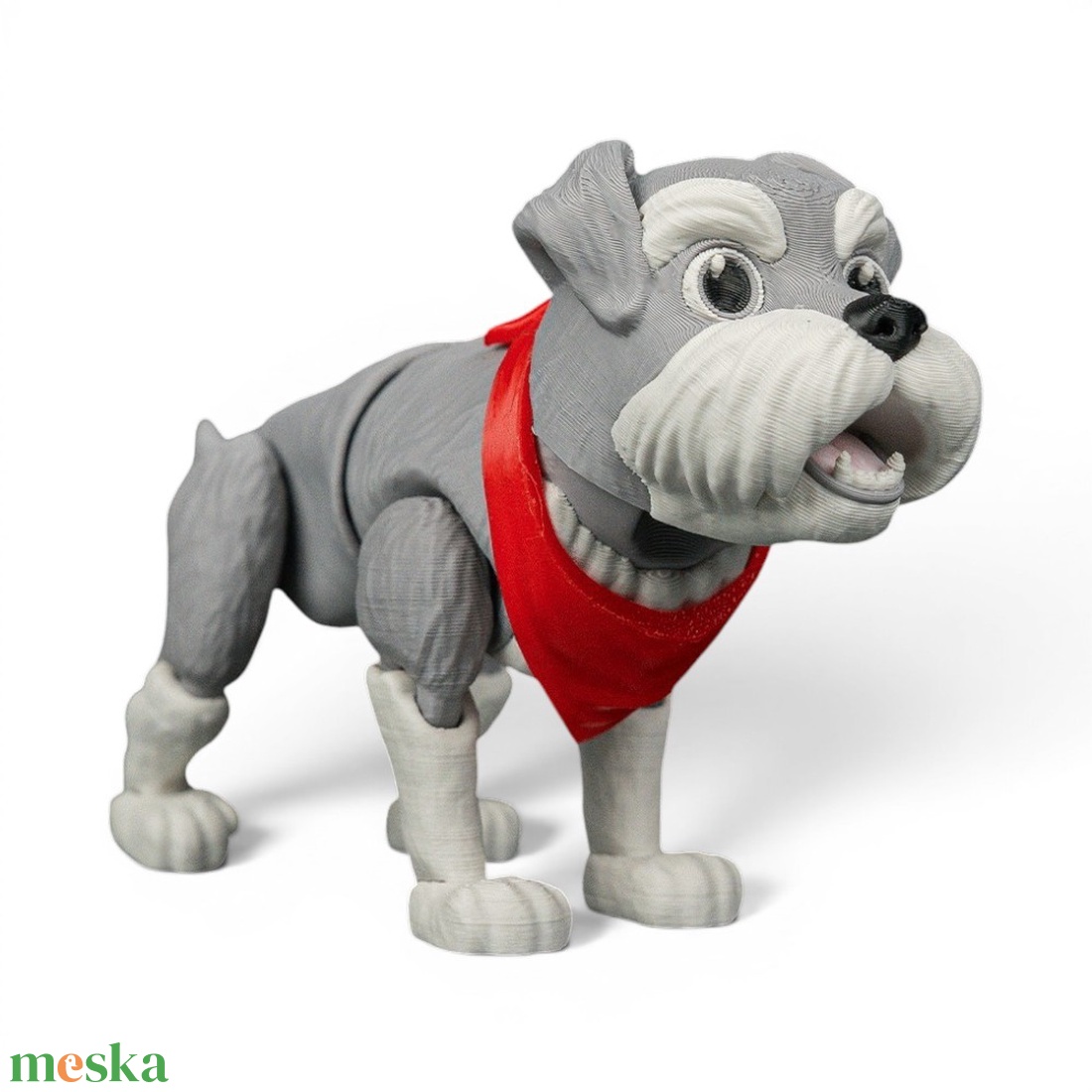 George, a komoly schnauzer flexi figura vörös kendővel - játék & sport - plüssállat & játékfigura - kutya - Meska.hu