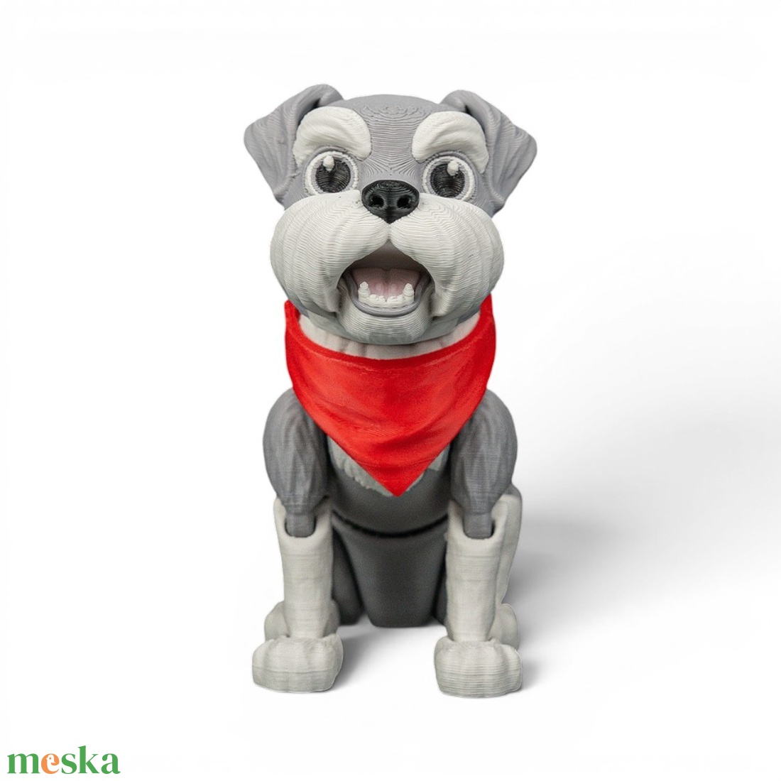 George, a komoly schnauzer flexi figura vörös kendővel - játék & sport - plüssállat & játékfigura - kutya - Meska.hu