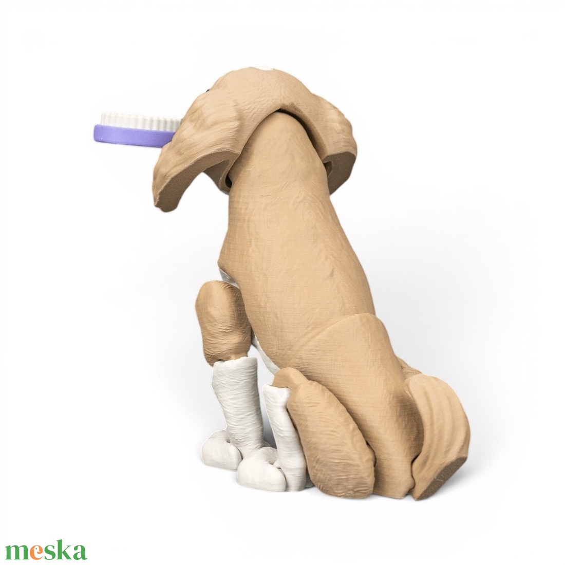 Lady, az elegáns spániel flexi figura fogkefével a szájában - játék & sport - plüssállat & játékfigura - kutya - Meska.hu