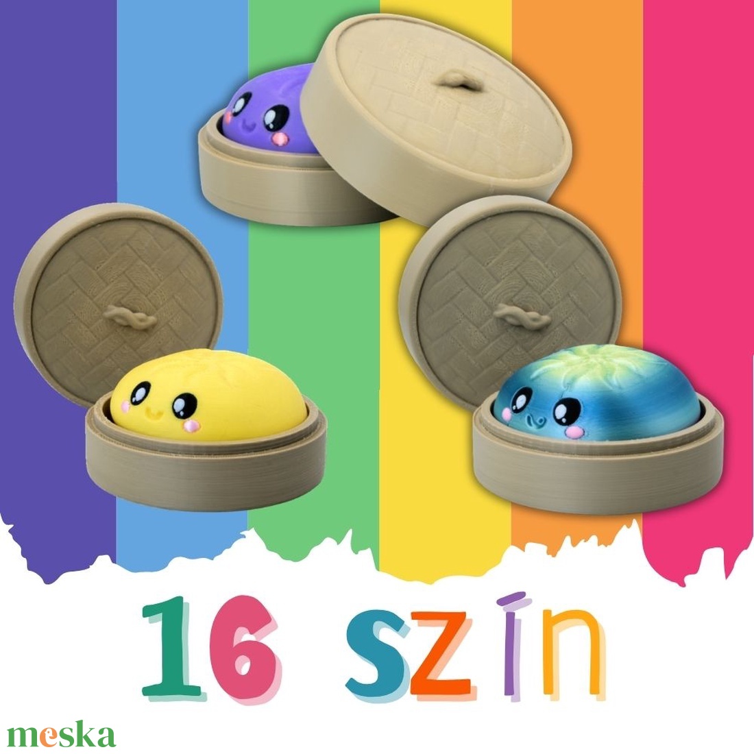 Dumpling Klikker Fidget Játék Meglepetés Színekkel - játék & sport - készségfejlesztő és logikai játék - oktató játékok - Meska.hu