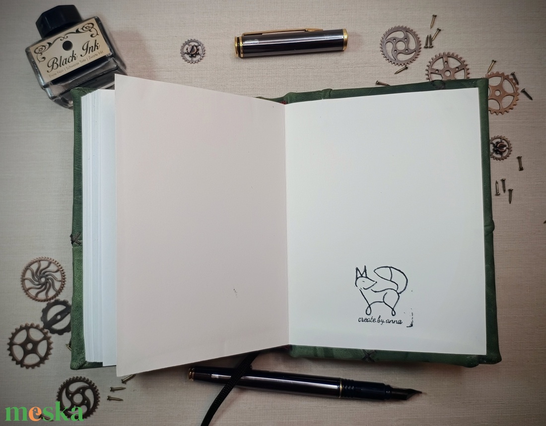 Steampunk bőrkötsű notesz A6 - otthon & életmód - papír, írószer - jegyzetfüzet & napló - Meska.hu