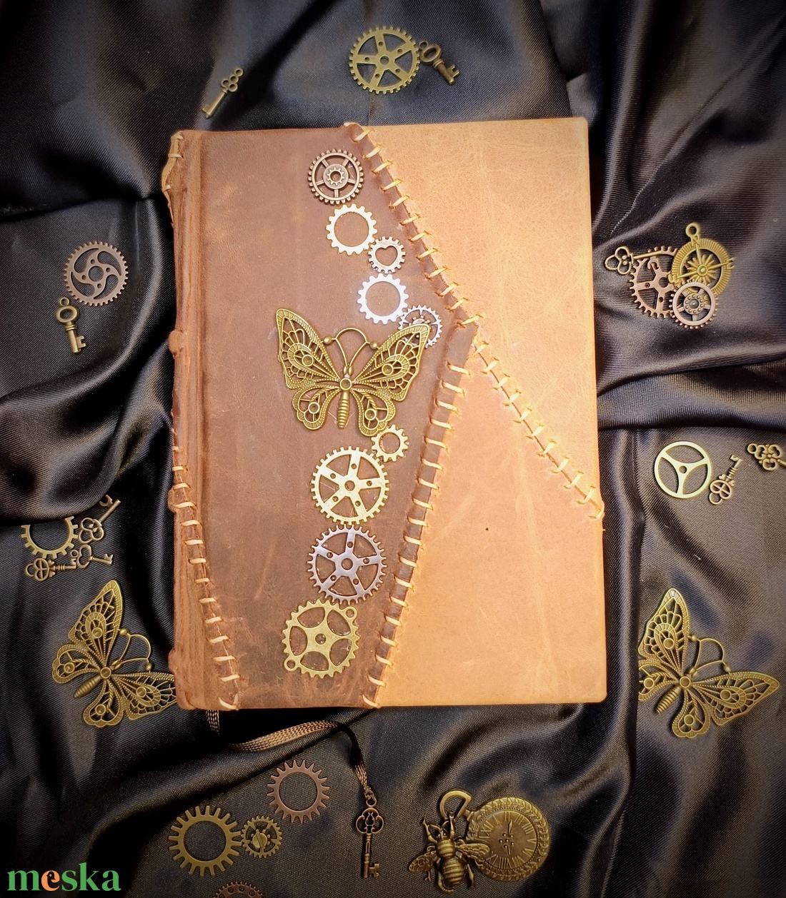Steampunk bőrkötsű napló - otthon & életmód - papír, írószer - jegyzetfüzet & napló - Meska.hu