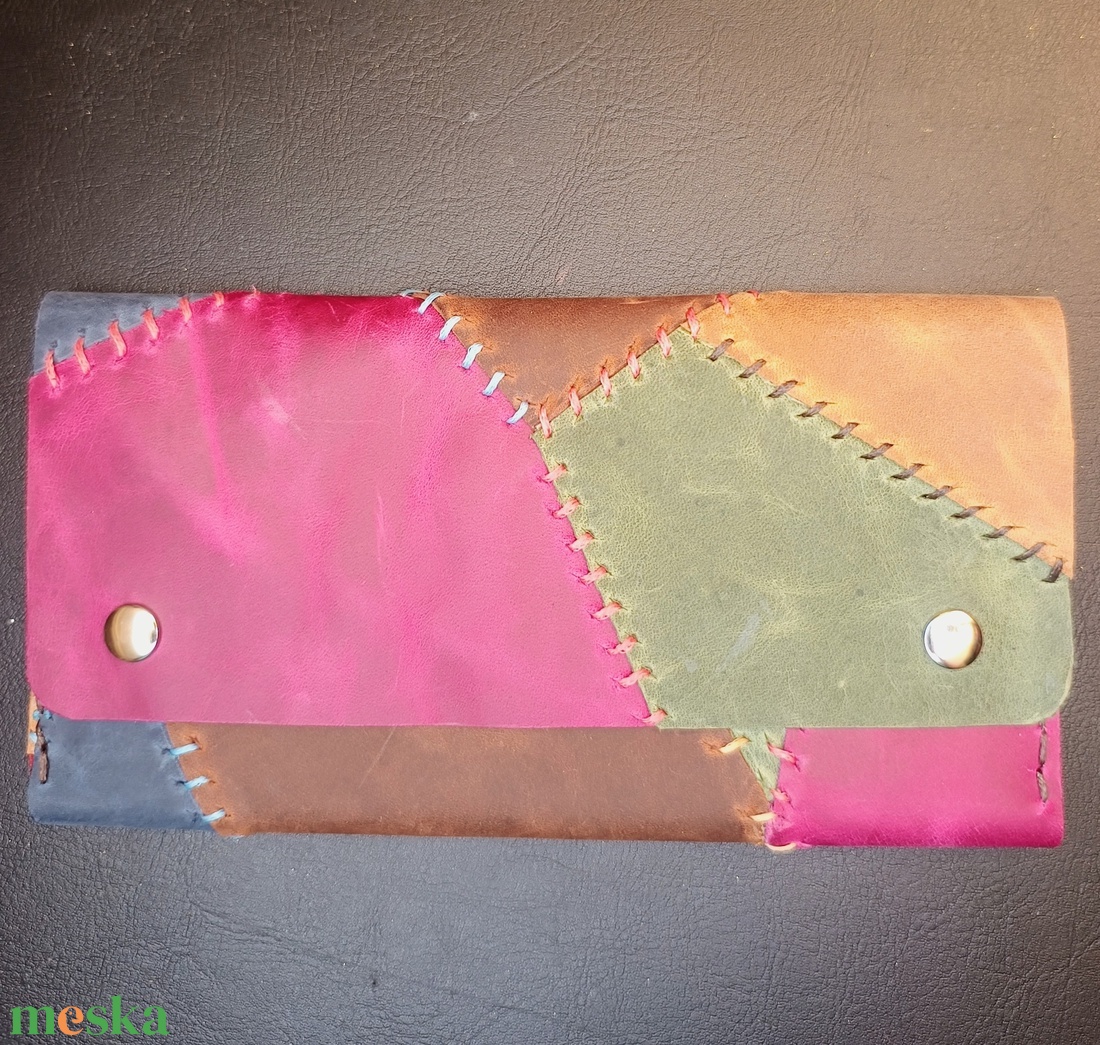 Bohm patchwork bőr dohánytartó cigipapír zsebbel - táska & tok - pénztárca & más tok - dohánytasak & szütyő - Meska.hu