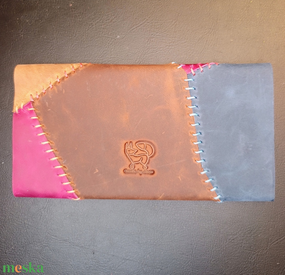 Bohm patchwork bőr dohánytartó cigipapír zsebbel - táska & tok - pénztárca & más tok - dohánytasak & szütyő - Meska.hu