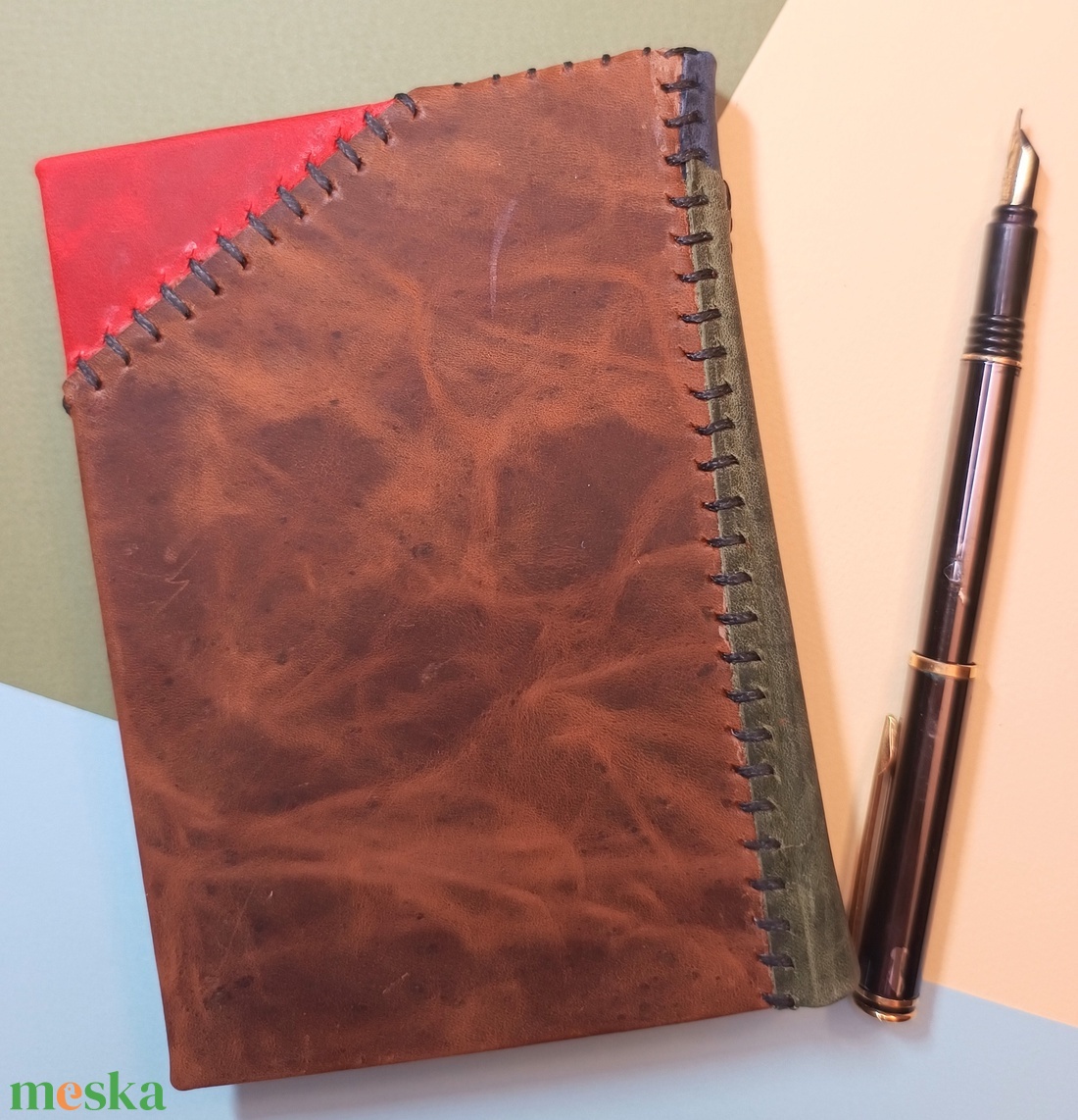 Bohm patchwork bőrkötsű napló A6 - otthon & életmód - papír, írószer - jegyzetfüzet & napló - Meska.hu Bohm patchwork bőrkötsű napló A6 - otthon & életmód - papír, írószer - jegyzetfüzet & napló - Meska.hu