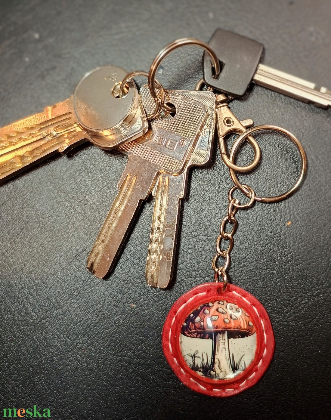 Gombás kulcstartó - táska & tok - kulcstartó & táskadísz - kulcstartó - Meska.hu